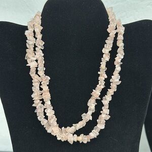 Lavender JADE Medium Chip Necklace Continuous Strand
